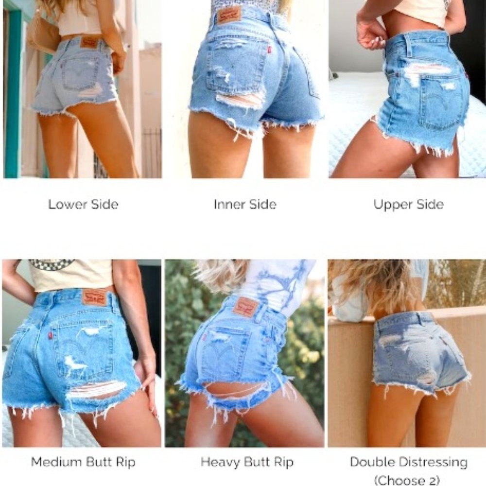 501 LEVIS High Waisted Denim Shorts 501 Cut Off - JEANS WM